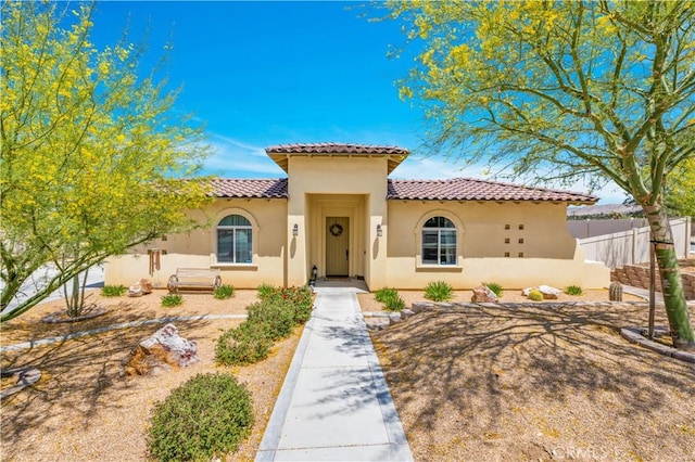 7988 Borrego Ct, Yucca Valley, CA 92284 - mediterranean / spanish home with a tiled roof and stucco siding
