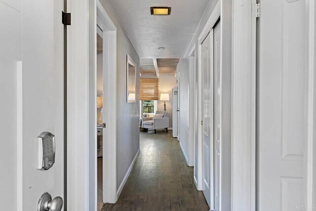 181719 Coast Blvd, Del Mar, CA 92014 - corridor featuring dark wood-type flooring and baseboards