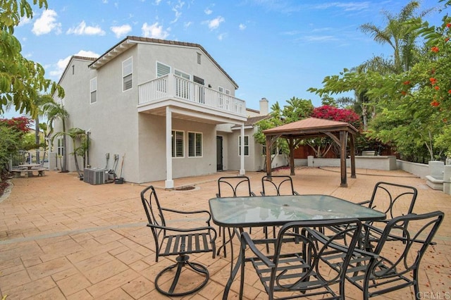 2413 Paseo, Los Gatos, Chula Vista, CA 91914 - rear view of property with a balcony, a gazebo, outdoor dining area, and a patio