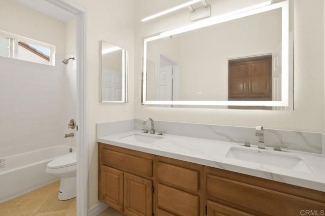 2413 Paseo, Los Gatos, Chula Vista, CA 91914 - bathroom featuring double vanity, shower / washtub combination, and tile patterned flooring