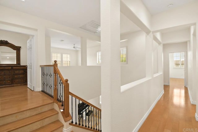 2413 Paseo, Los Gatos, Chula Vista, CA 91914 - hall featuring wood finished floors, healthy amount of natural light, and an upstairs landing