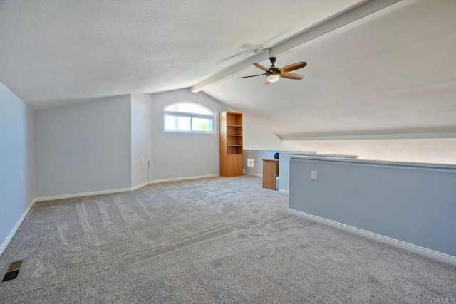 3376 Corsica Way, Oceanside, CA 92056 - additional living space with a ceiling fan, carpet floors, baseboards, and a textured ceiling