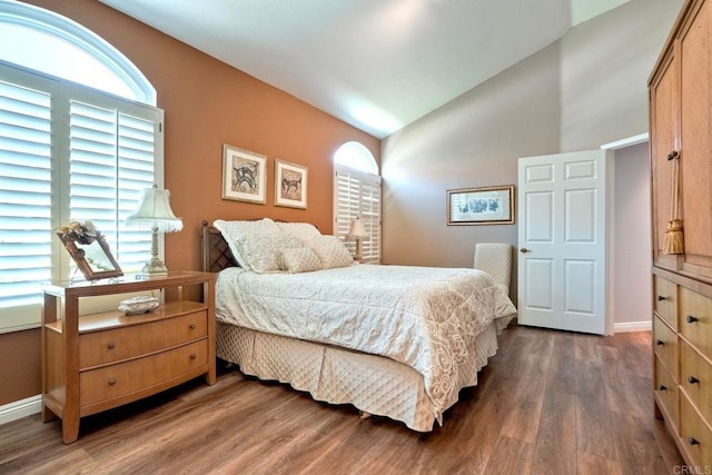 3376 Corsica Way, Oceanside, CA 92056 - bedroom with dark wood-style floors, lofted ceiling, and multiple windows