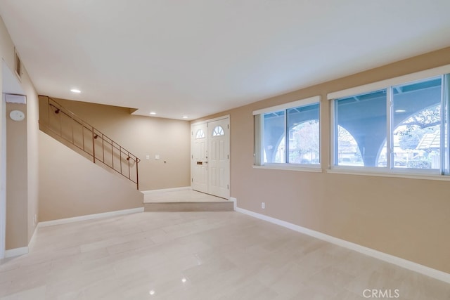 4714 Larwin Ave, Cypress, CA 90630 - foyer featuring recessed lighting, stairway, and baseboards
