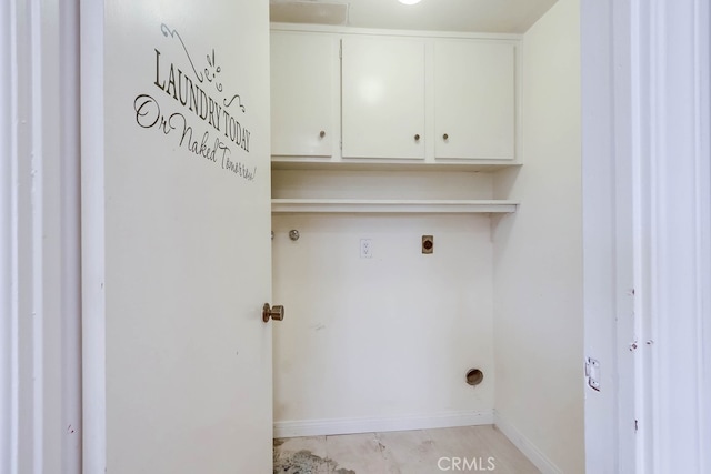 4714 Larwin Ave, Cypress, CA 90630 - washroom featuring electric dryer hookup, cabinet space, and baseboards