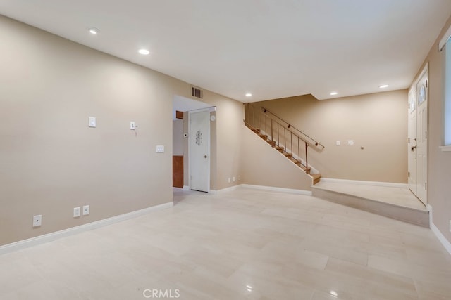 4714 Larwin Ave, Cypress, CA 90630 - unfurnished room with stairway, recessed lighting, and baseboards