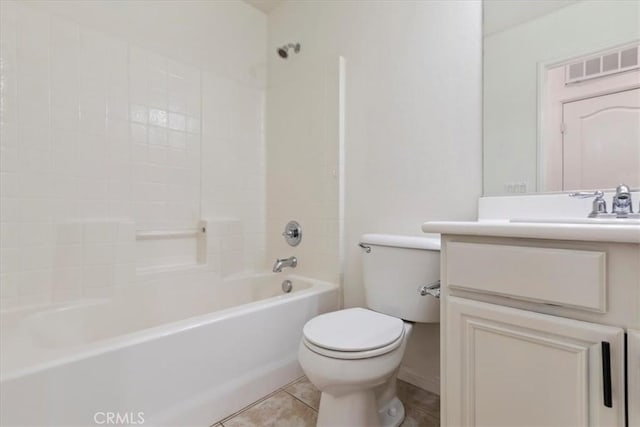 21567 Coral Rock Ln, Wildomar, CA 92595 - bathroom with toilet, vanity, tile patterned floors, and  shower combination