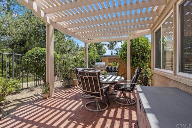 31135 Gleneagles Dr, Temecula, CA 92591 - fenced backyard with outdoor dining space, a pergola, and a patio