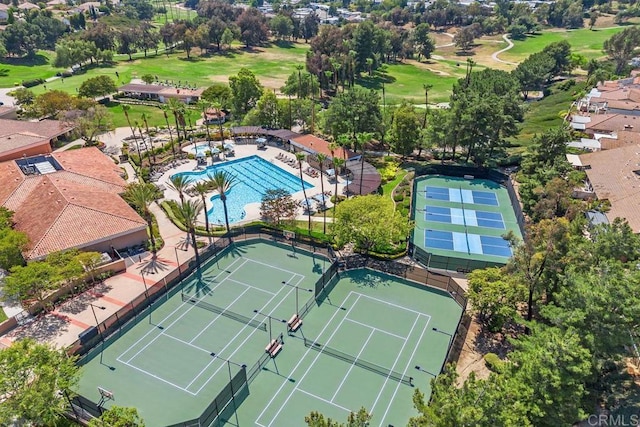 31135 Gleneagles Dr, Temecula, CA 92591 - aerial view of a pool area and a local golf course