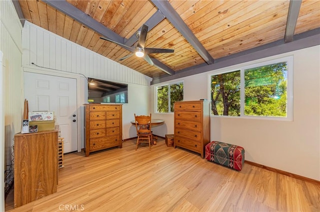 58632 Rainbow Dr, North Fork, CA 93643 - bedroom featuring light wood-type flooring, wood ceiling, and baseboards