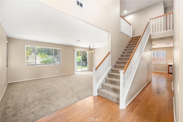 33010 Poppy St, Temecula, CA 92592 - stairway with baseboards and wood finished floors