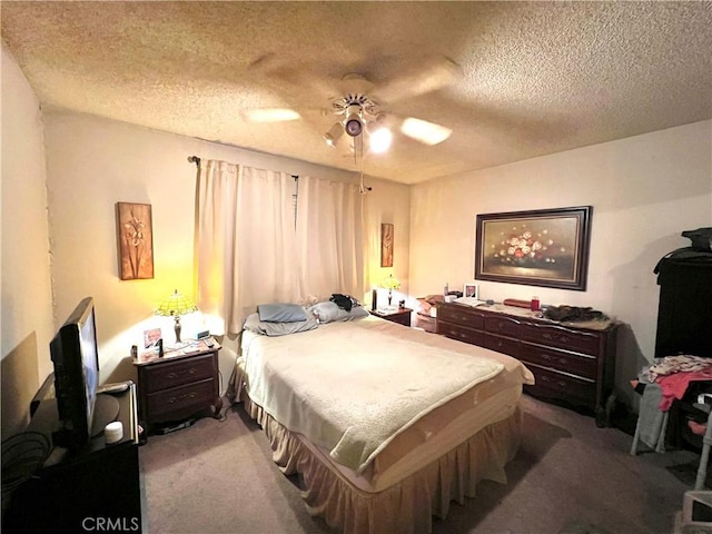 11230 Reliance Dr, Riverside, CA 92505 - carpeted bedroom with a textured ceiling and a ceiling fan