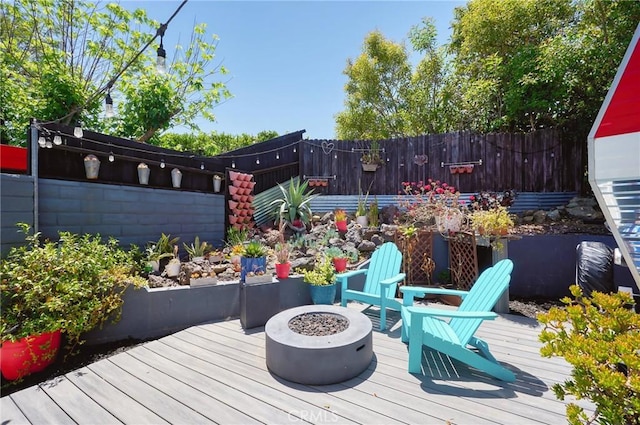 3076 Wauneta St, Newbury Park, CA 91320 - wooden terrace with an outdoor fire pit