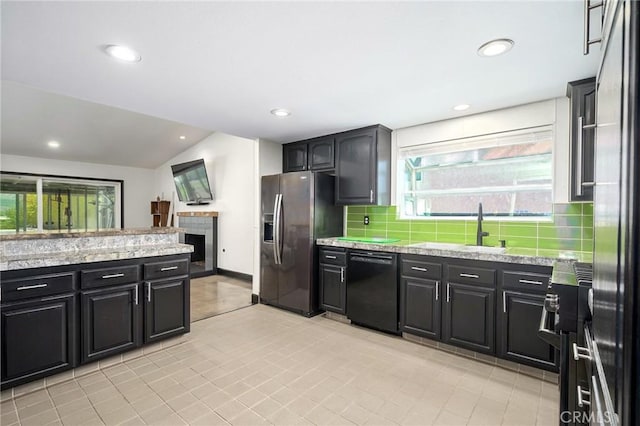 3076 Wauneta St, Newbury Park, CA 91320 - kitchen featuring stainless steel appliances, a sink, light countertops, decorative backsplash, and recessed lighting