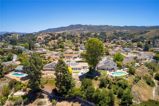 3076 Wauneta St, Newbury Park, CA 91320 - aerial perspective of suburban area featuring a pool and a mountain backdrop