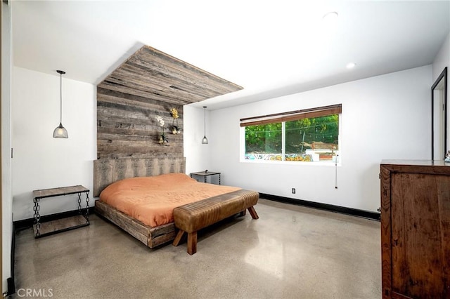 3076 Wauneta St, Newbury Park, CA 91320 - bedroom featuring baseboards, concrete flooring, and recessed lighting