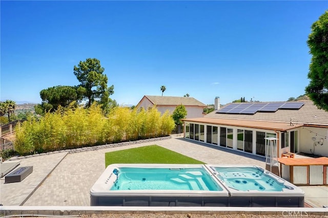 3076 Wauneta St, Newbury Park, CA 91320 - view of pool with an in-ground hot tub and a patio area