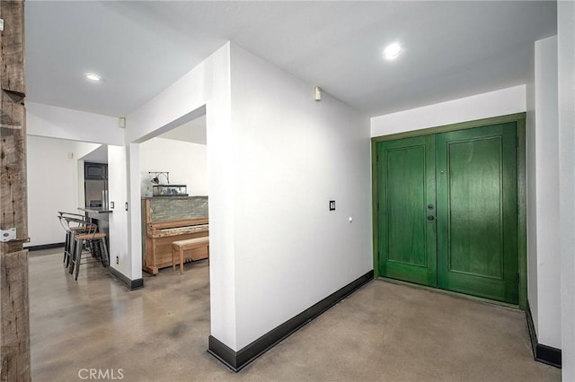 3076 Wauneta St, Newbury Park, CA 91320 - foyer entrance with concrete floors, baseboards, and recessed lighting