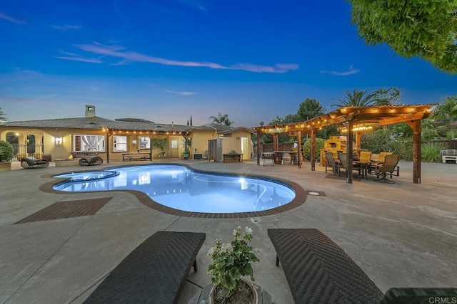1508 Sequoia Ln, Vista, CA 92081 - view of pool featuring a pergola, a patio area, and a pool with connected hot tub