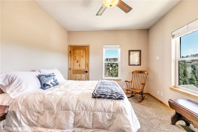 26855 Inyo Ct, Lake Arrowhead, CA 92352 - carpeted bedroom featuring baseboards and a ceiling fan