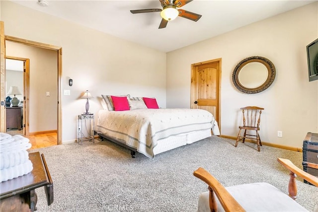 26855 Inyo Ct, Lake Arrowhead, CA 92352 - bedroom featuring carpet floors, baseboards, and a ceiling fan