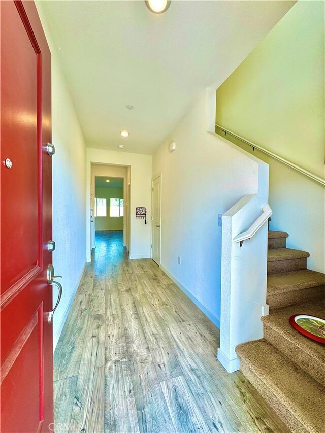 1147 Lentil Way, Chico, CA 95928 - entrance foyer featuring light wood-style floors, stairway, baseboards, and recessed lighting