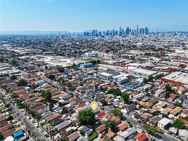 1600 E 33rd St, Los Angeles, CA 90011 - aerial overview of property's location with skyline