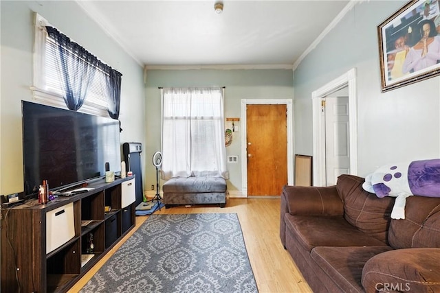 1600 E 33rd St, Los Angeles, CA 90011 - living area featuring ornamental molding and light wood-style flooring