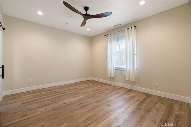 13654 Andover Dr, Magalia, CA 95954 - unfurnished room with ceiling fan, light wood-type flooring, baseboards, and recessed lighting