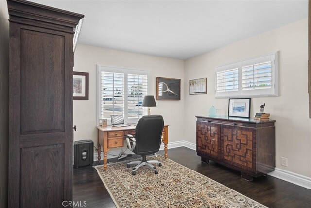 17652 Fiesta Way, Tustin, CA 92780 - office area with dark wood-style floors and baseboards