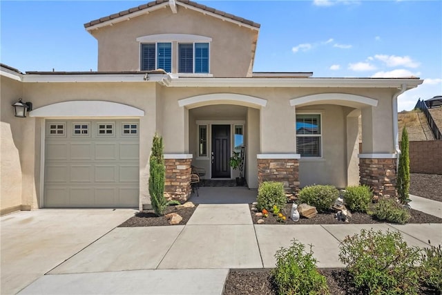 33168 Toledo Bend Ct, Winchester, CA 92596 - view of front of home with stone siding and stucco siding