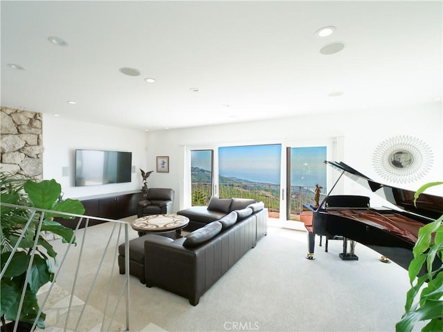 43 Oceanaire Dr, Rancho Palos Verdes, CA 90275 - living room with recessed lighting and carpet floors