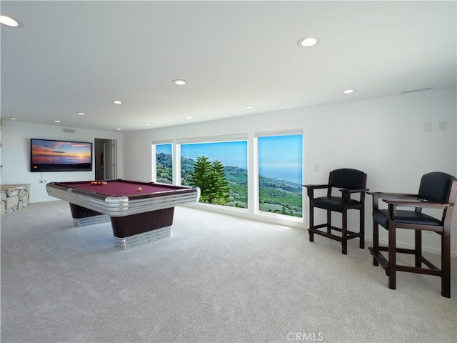 43 Oceanaire Dr, Rancho Palos Verdes, CA 90275 - playroom with carpet flooring, pool table, and recessed lighting