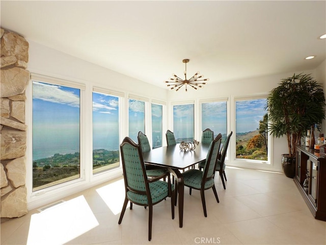 43 Oceanaire Dr, Rancho Palos Verdes, CA 90275 - sunroom / solarium featuring a chandelier