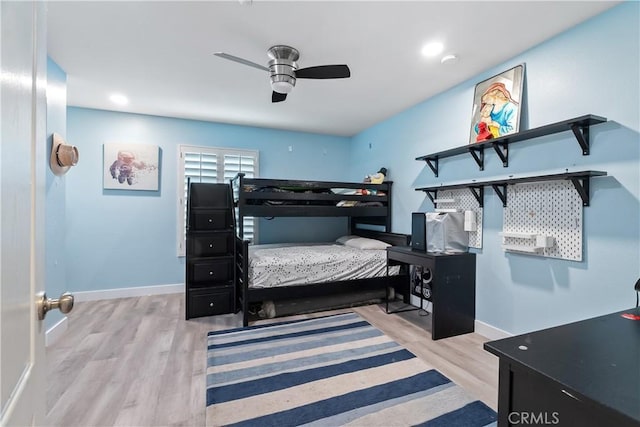39 Windward Way, Buena Park, CA 90621 - bedroom with wood finished floors, ceiling fan, and recessed lighting
