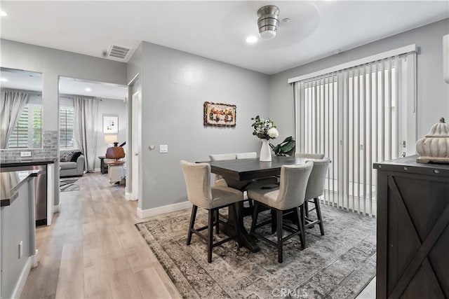 39 Windward Way, Buena Park, CA 90621 - dining space featuring light wood finished floors, recessed lighting, and a ceiling fan