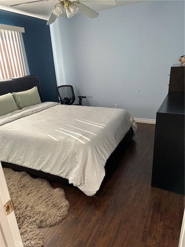 20159 Majestic Dr, Apple Valley, CA 92308 - bedroom with wood finished floors, ceiling fan, and baseboards