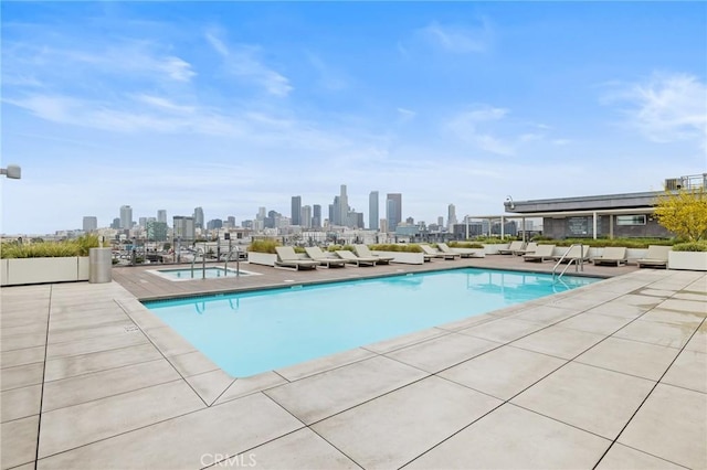527 Molino St Unit 213, Los Angeles, CA 90013 - community pool featuring a skyline view and a patio