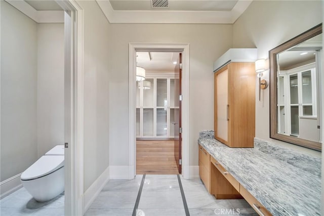 1410 Santa Margarita Dr, Arcadia, CA 91006 - bathroom featuring vanity and marble finish floors
