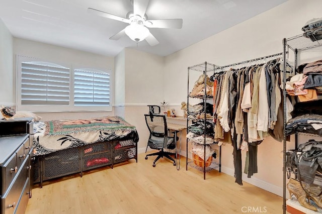 15414 Ficus St, Chino Hills, CA 91709 - bedroom with wood finished floors, baseboards, and a ceiling fan