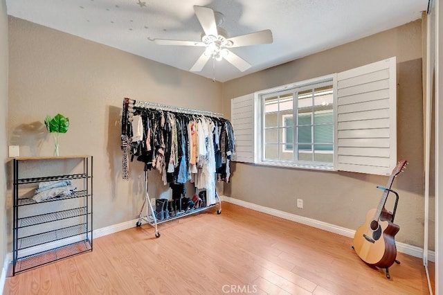 15414 Ficus St, Chino Hills, CA 91709 - spacious closet with wood finished floors and ceiling fan
