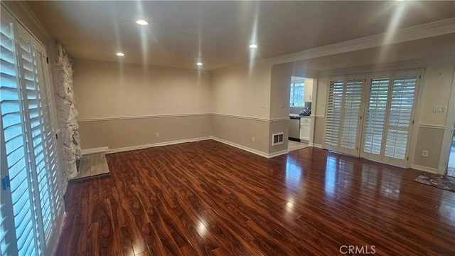 22947 Nadine Cir Unit A, Torrance, CA 90505 - empty room featuring crown molding, wood finished floors, and recessed lighting