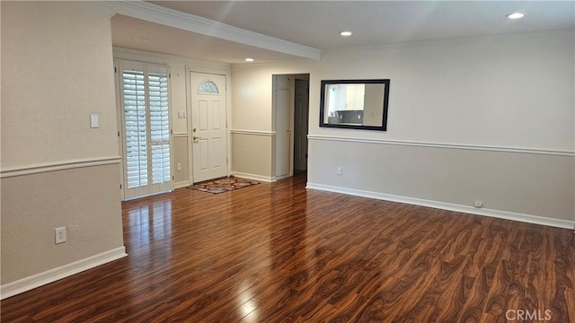 22947 Nadine Cir Unit A, Torrance, CA 90505 - entrance foyer with crown molding, wood finished floors, and recessed lighting