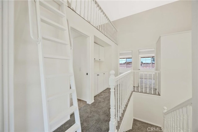 23326 Elfin Pl, Moreno Valley, CA 92557 - corridor featuring an upstairs landing and carpet flooring