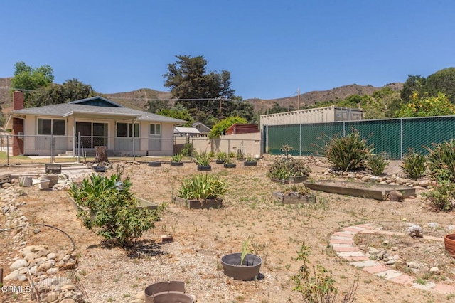 4190 Ojai Rd, Santa Paula, CA 93060 - fenced backyard featuring a garden and a mountain view