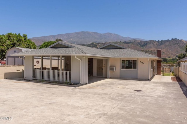 4190 Ojai Rd, Santa Paula, CA 93060 - view of front of property featuring a mountain view, a chimney, and a shingled roof