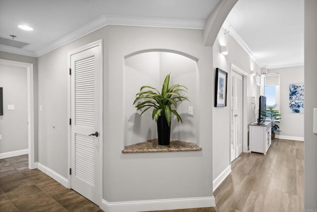 3890 Nobel Dr Unit 1505, San Diego, CA 92122 - hallway featuring crown molding