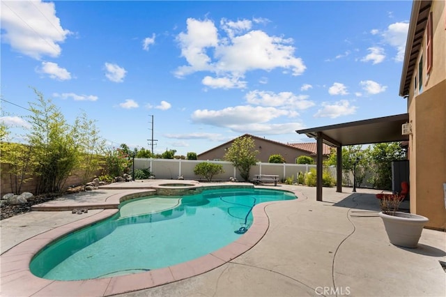1600 Liv Ct, Redlands, CA 92374 - view of pool with a fenced backyard, a patio, and a pool with connected hot tub