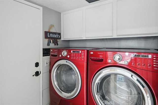 25009 Wintergreen Ct, Stevenson Ranch, CA 91381 - laundry area featuring cabinet space and washing machine and clothes dryer
