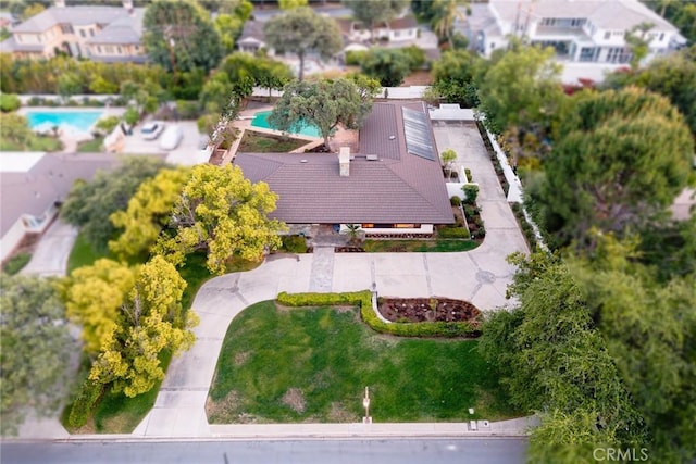 738 Hampton Rd, Arcadia, CA 91006 - view from above of property featuring a pool